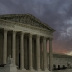 A dramatic evening sky over the United States Supreme Court