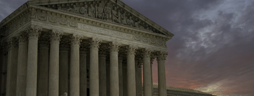 A dramatic evening sky over the United States Supreme Court
