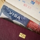 Biometric passport with touristic visa stamp for United States