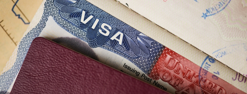 Biometric passport with touristic visa stamp for United States